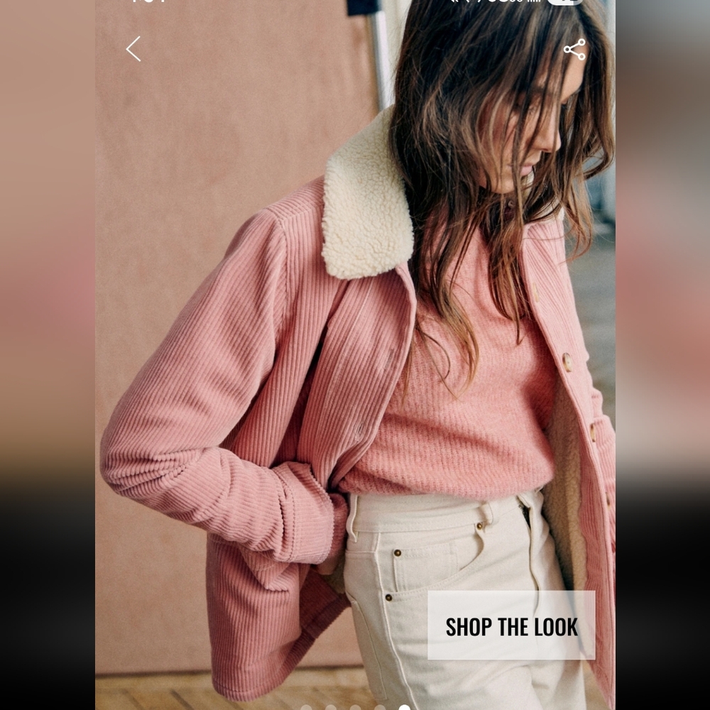 Sézane Will Pink Corduroy Jacket
